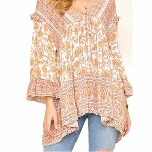 Bohemian Floral Print Women's Top